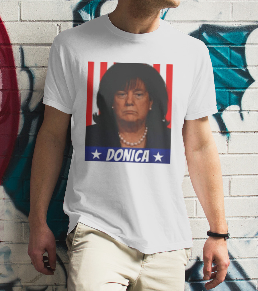 Donica Lewinsky 2025 Campaign Style Stars Red Stripes T-Shirt