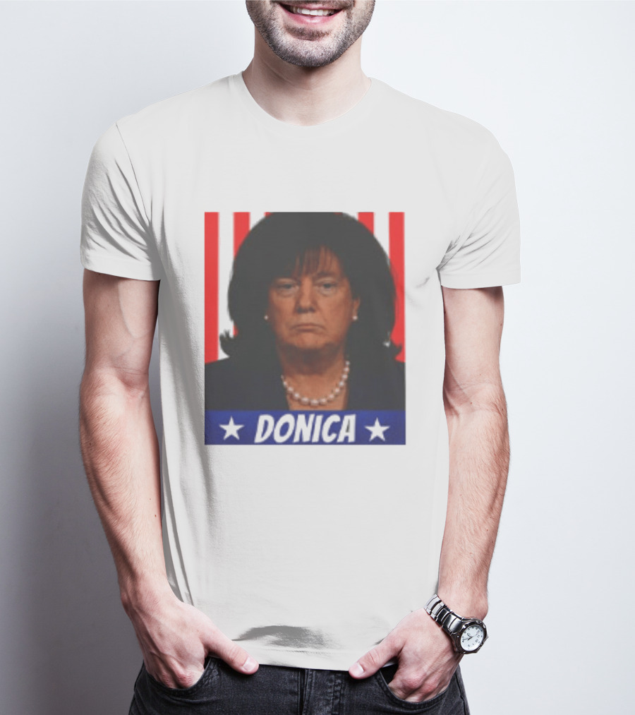 Donica Lewinsky 2025 Campaign Style Stars Red Stripes T-Shirt
