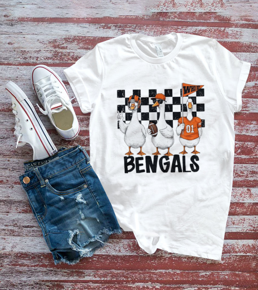 Goose Bengals Who Dey Cincinnati Football Game Day T-Shirt