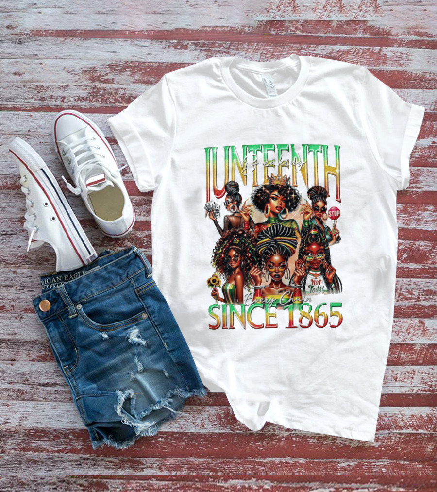 Juneteenth Breaking Every Chain Black Girl Since 1865 T-Shirt