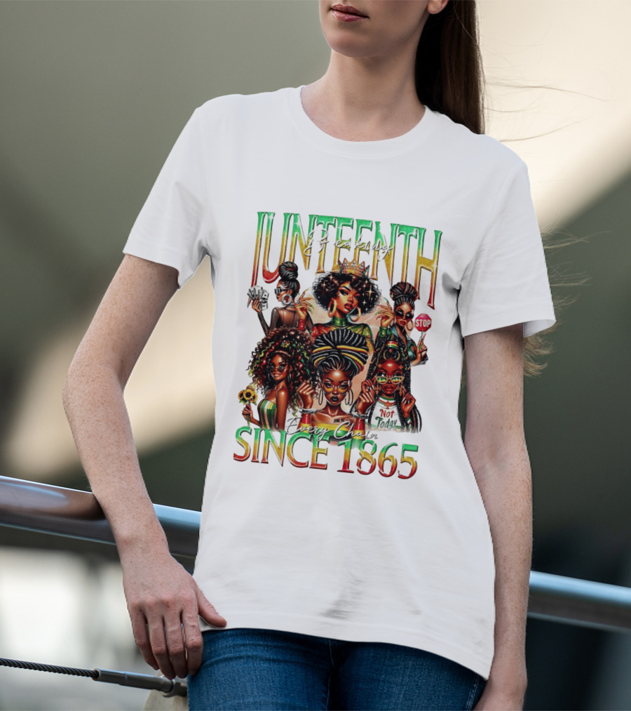 Juneteenth Breaking Every Chain Black Girl Since 1865 T-Shirt