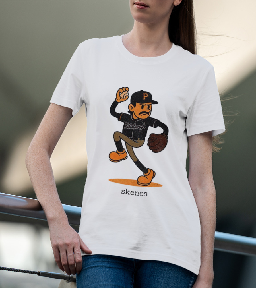 Paul Skenes Pittsburgh P Baseball MLB Cartoon Skenes T-Shirt