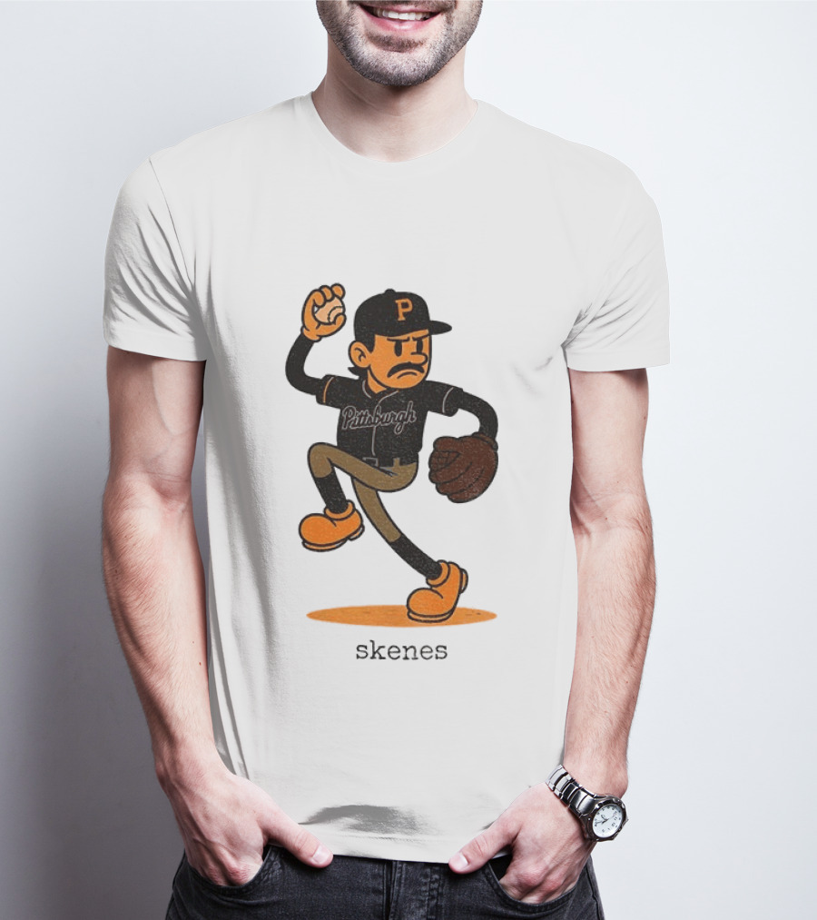 Paul Skenes Pittsburgh P Baseball MLB Cartoon Skenes T-Shirt