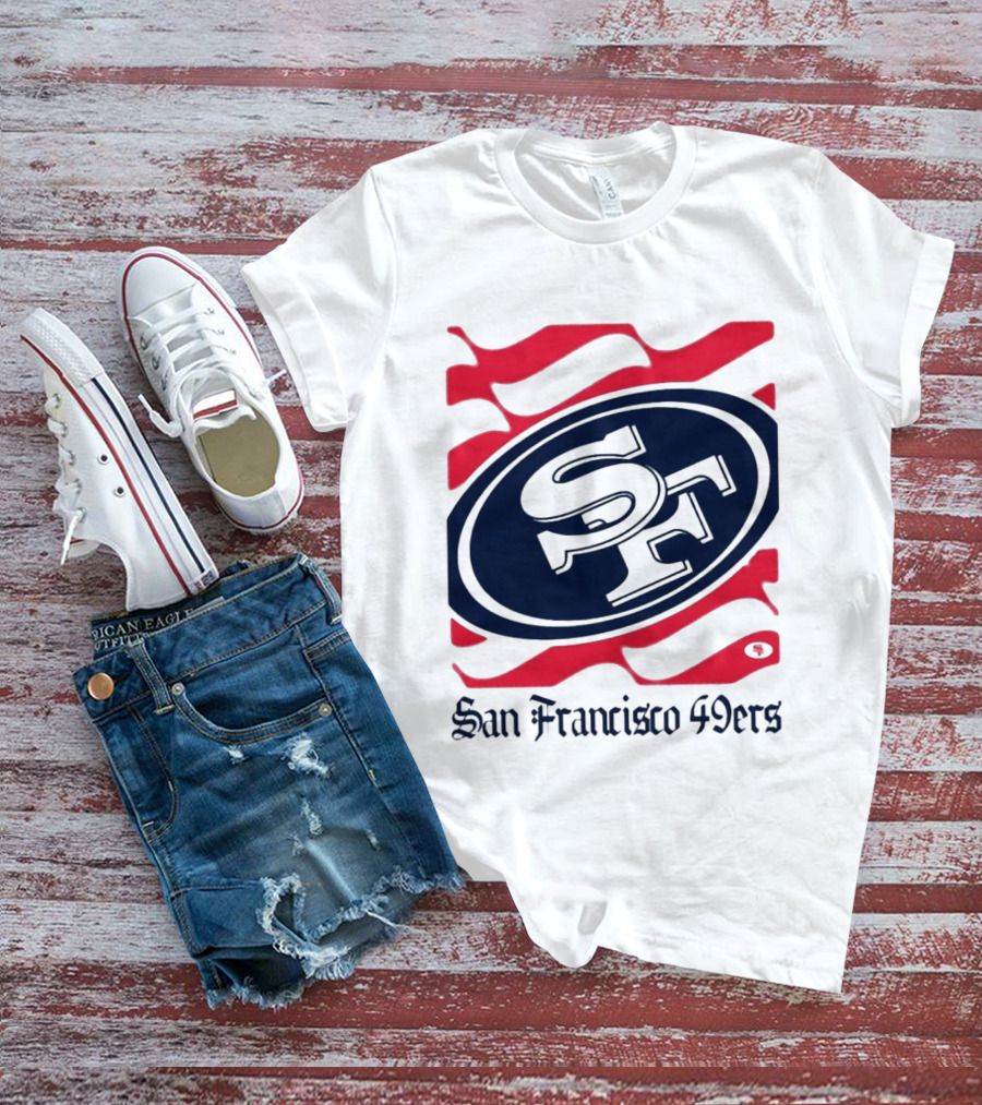 San Francisco 49ers SF Flag Heritage Wordmark T-Shirt
