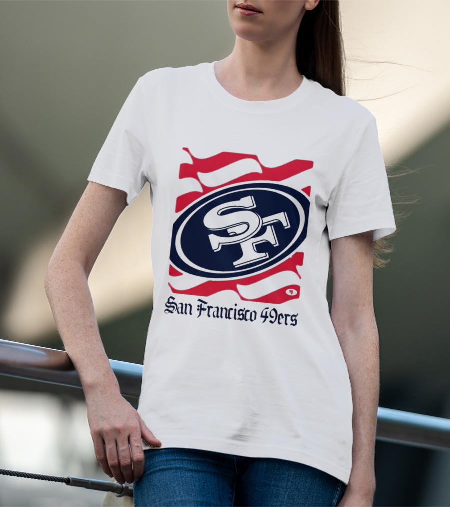 San Francisco 49ers SF Flag Heritage Wordmark T-Shirt