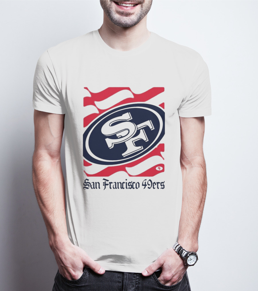 San Francisco 49ers SF Flag Heritage Wordmark T-Shirt