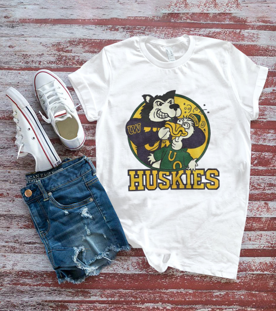 UW Huskies Vs Oregon Ducks Rivalry Football Showdown T-Shirt