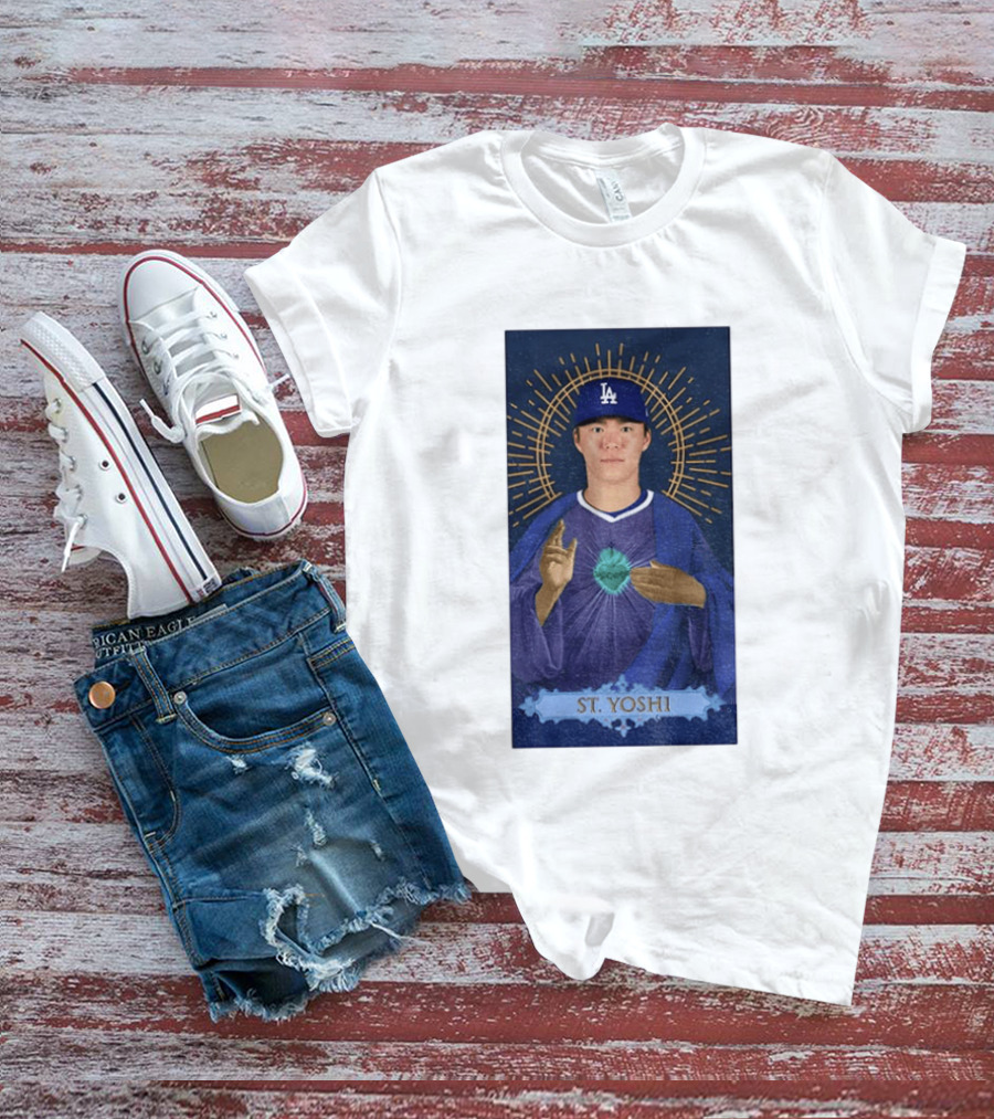 Yoshinobu Yamamoto Dodgers St. Yoshi Halo Icon MLB T-Shirt