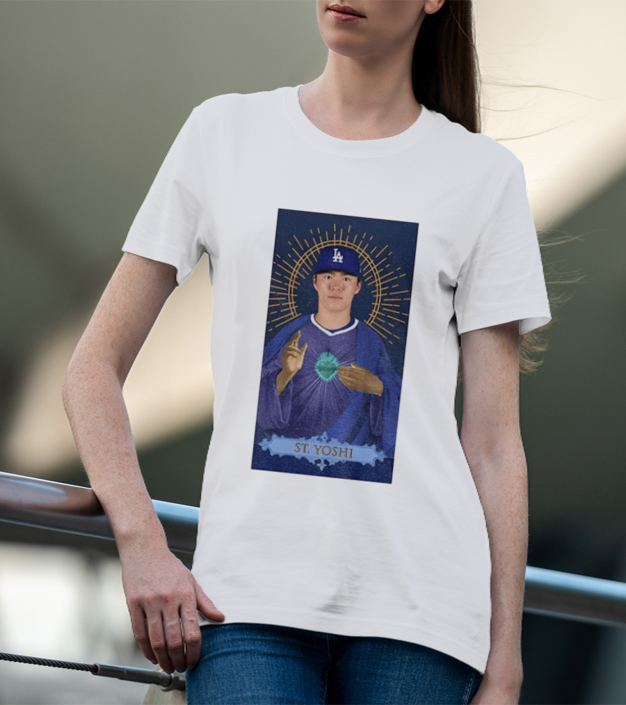 Yoshinobu Yamamoto Dodgers St. Yoshi Halo Icon MLB T-Shirt