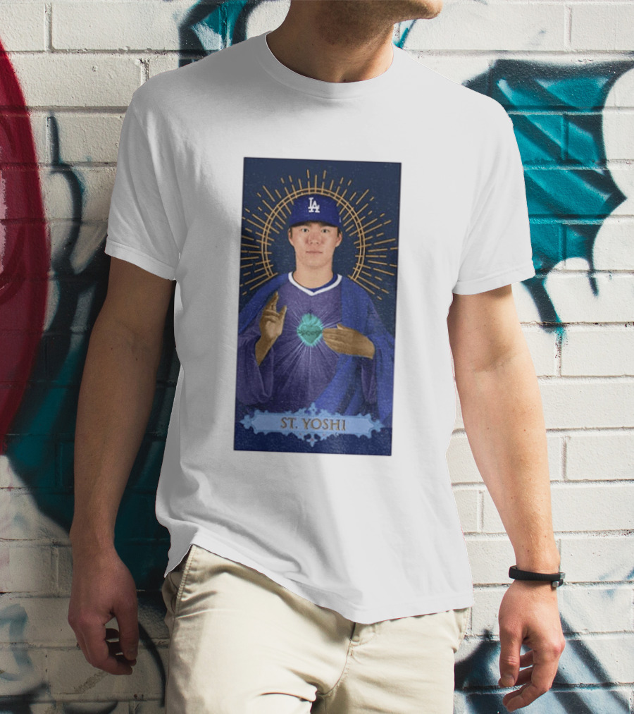 Yoshinobu Yamamoto Dodgers St. Yoshi Halo Icon MLB T-Shirt