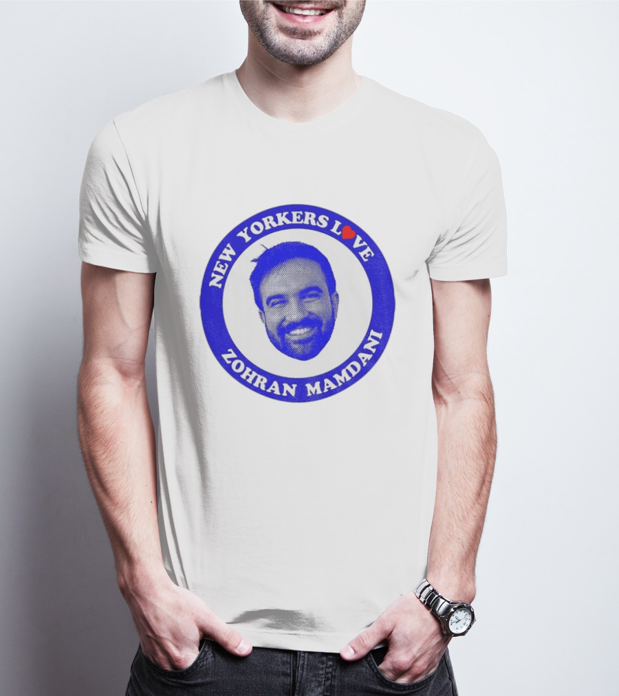 New Yorkers Love Zohran Mamdani Big Head Circular T-Shirt