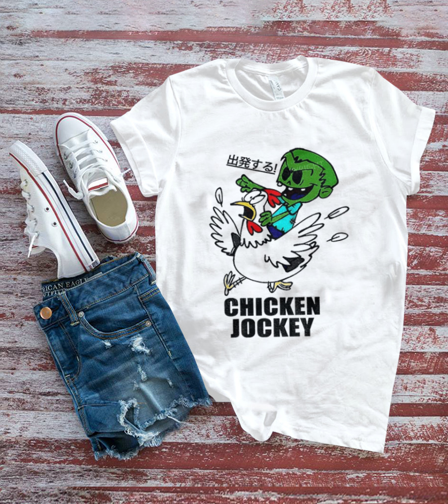 Zombie Chicken Jockey Exclamation Anime T-Shirt