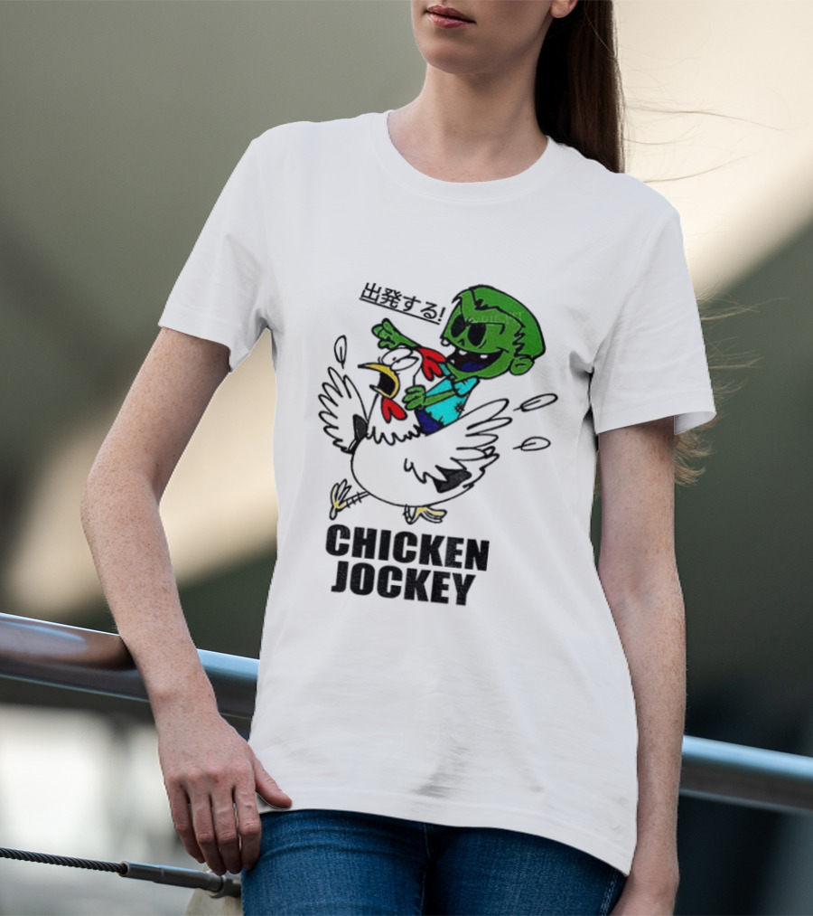 Zombie Chicken Jockey Exclamation Anime T-Shirt