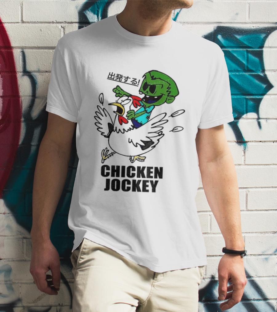 Zombie Chicken Jockey Exclamation Anime T-Shirt