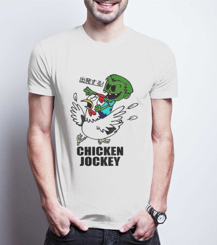 Zombie Chicken Jockey Exclamation Anime T-Shirt