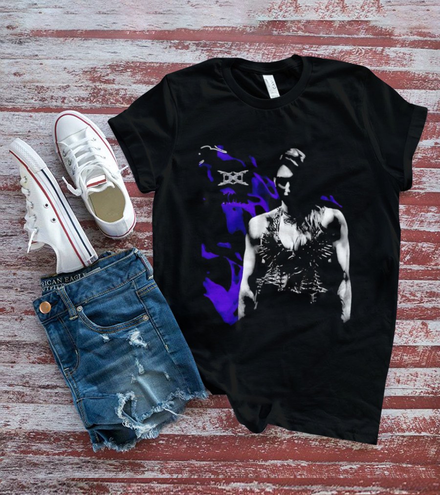 Ken Carson Rhea Ripley WWE Spiked Outfit Collage With Abstract Purple Accents T-Shirt