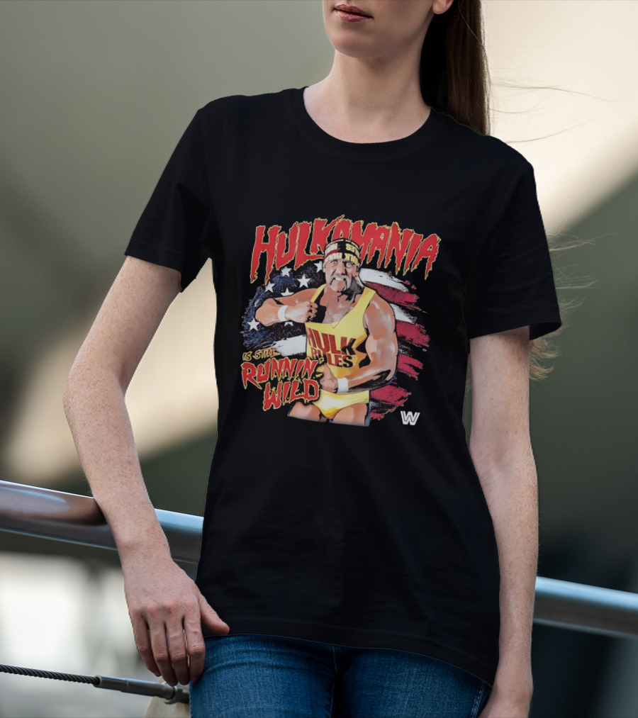 Hulk Hogan Hulkamania Runnin Wild American Flag WWE T-Shirt