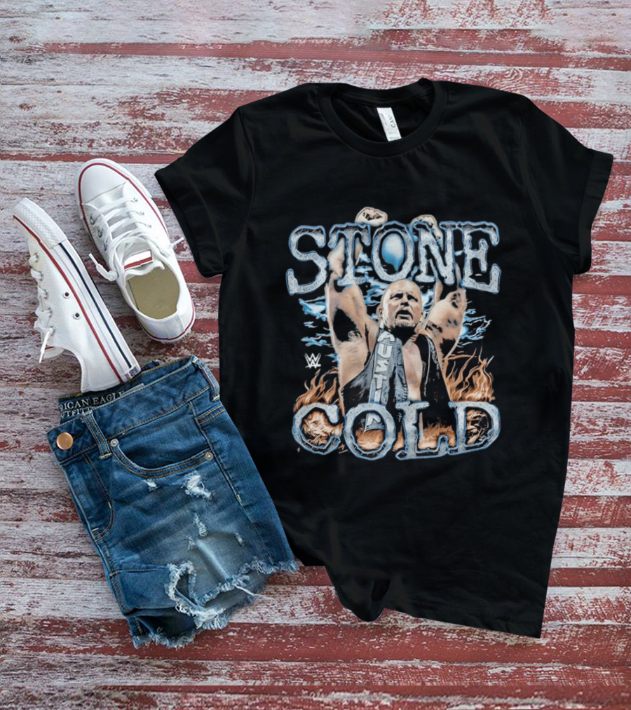Stone Cold Steve Austin WWE Ice And Flames Iconic Wrestling T-Shirt
