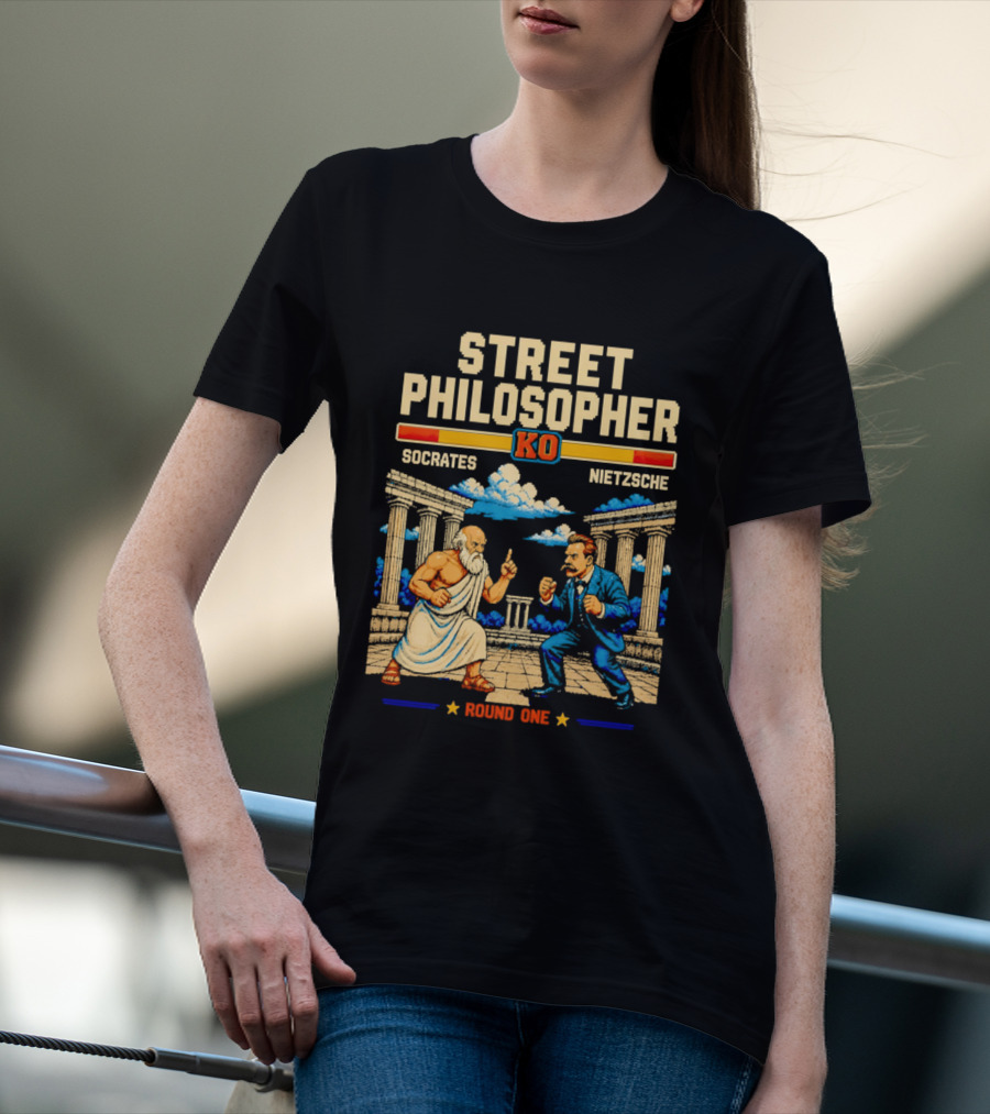Street Philosopher KO Socrates Nietzsche Round One Colosseum Showdown T-Shirt