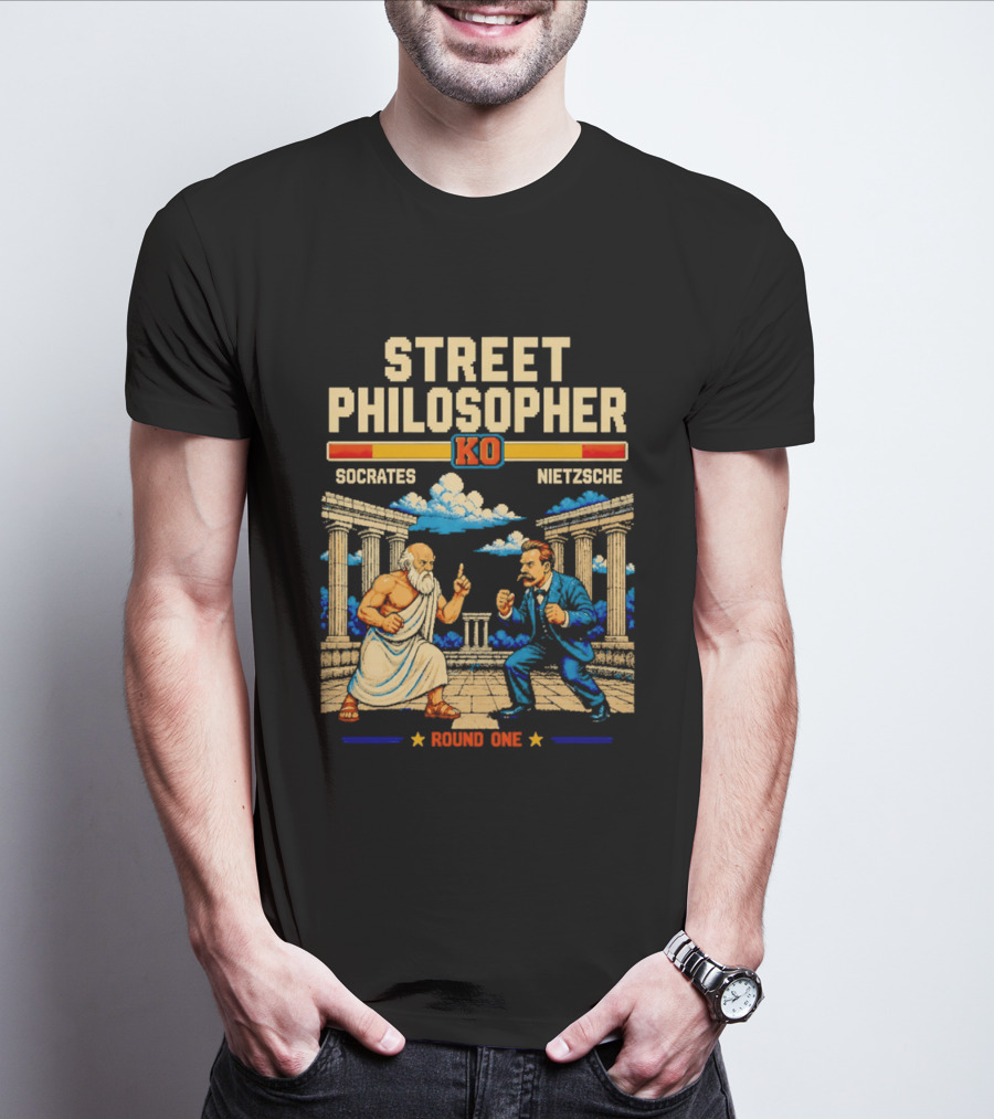 Street Philosopher KO Socrates Nietzsche Round One Colosseum Showdown T-Shirt
