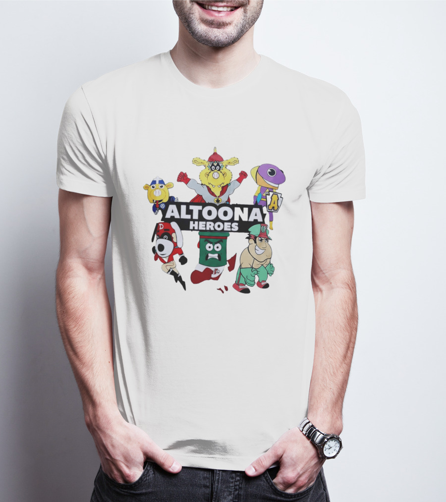 Altoona Heroes Cartoon Characters Collaboration T-Shirt