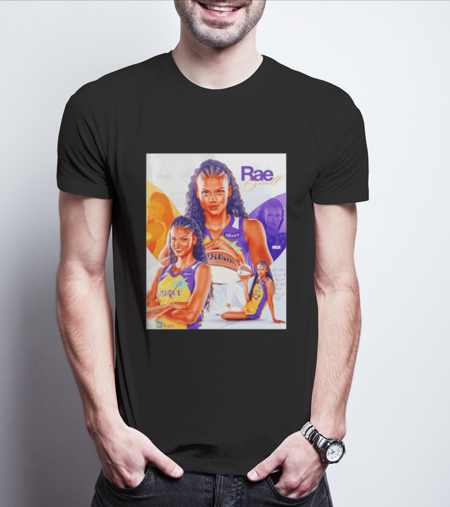 WNBA Rae Burrell Los Angeles Sparks No 22 Wilson Basketball Collage T-Shirt