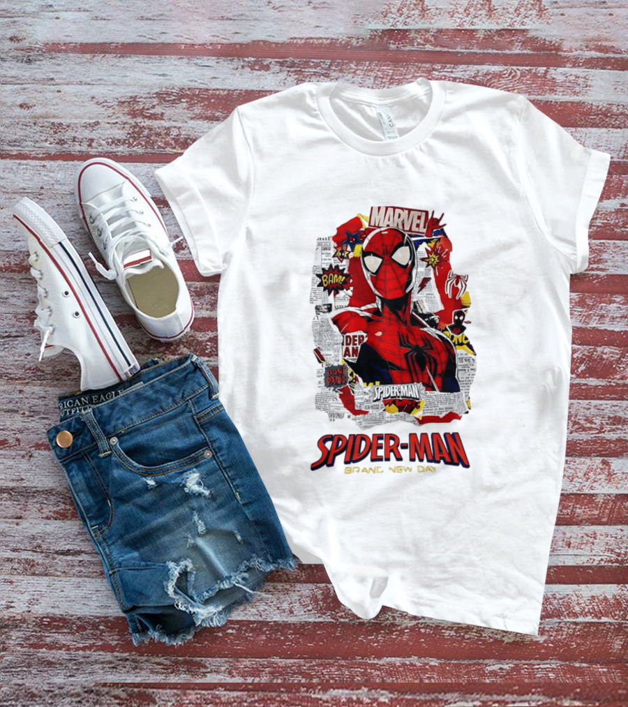Marvel Spider Man Brand New Day Comic Collage T-Shirt