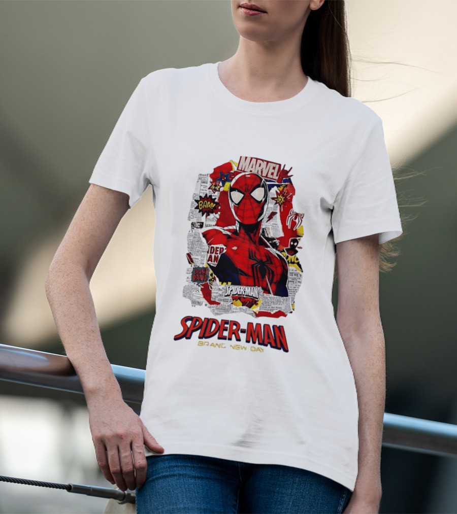 Marvel Spider Man Brand New Day Comic Collage T-Shirt