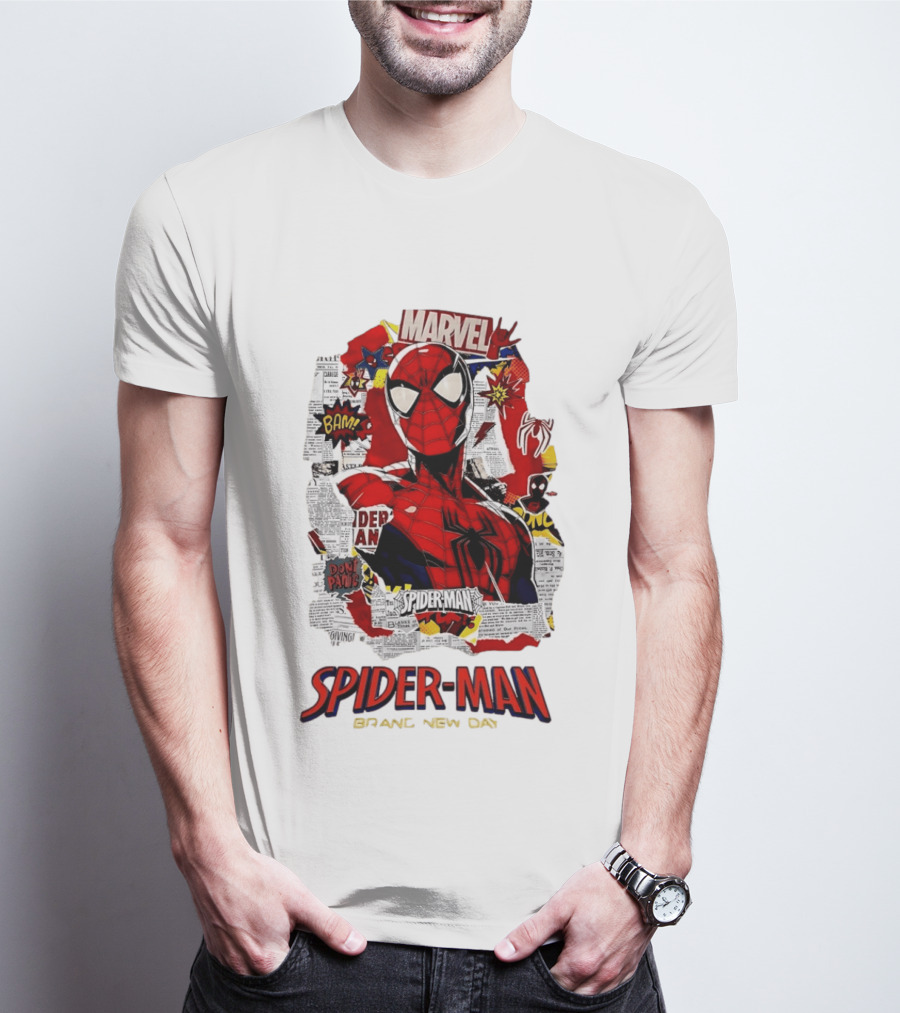 Marvel Spider Man Brand New Day Comic Collage T-Shirt