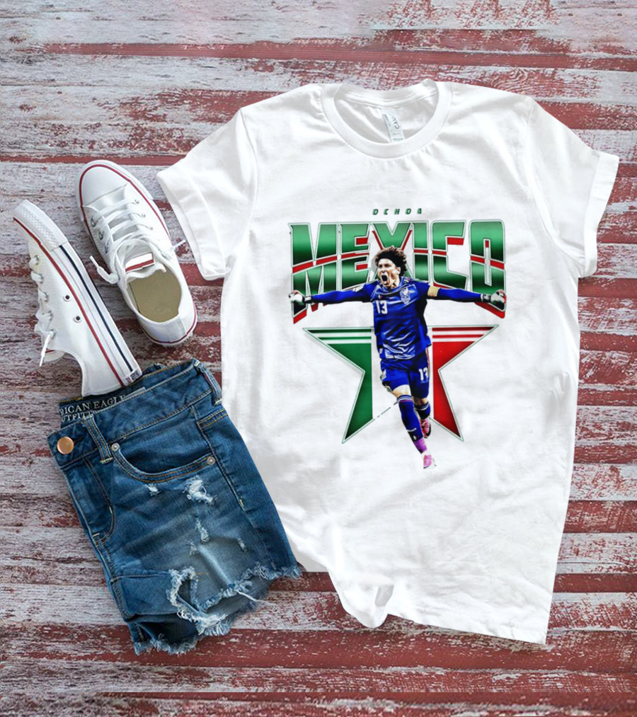 Ochoa Mexico 13 Goalkeeper Tri Color Starburst T-Shirt