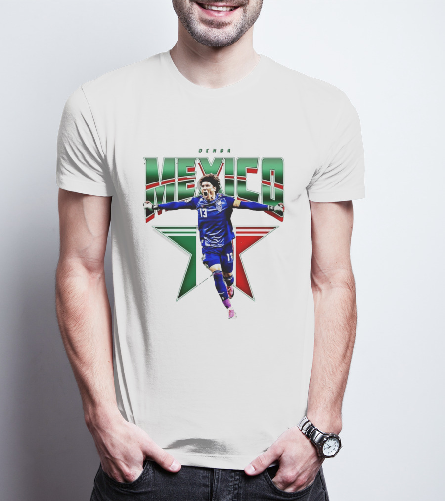 Ochoa Mexico 13 Goalkeeper Tri Color Starburst T-Shirt