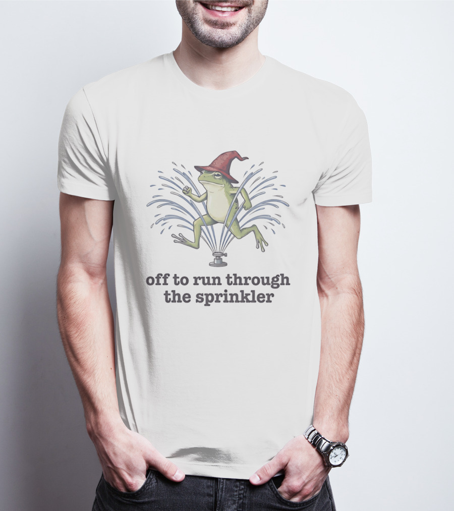 Off To Run Through The Sprinkler Wizard Frog T-Shirt