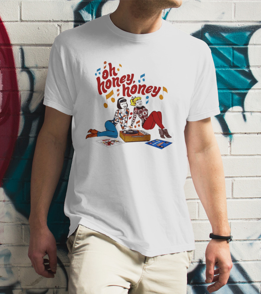 Oh Honey Honey Cartoon Style Retro Fashion Girl Music T-Shirt