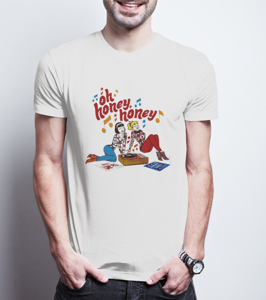 Oh Honey Honey Cartoon Style Retro Fashion Girl Music T-Shirt
