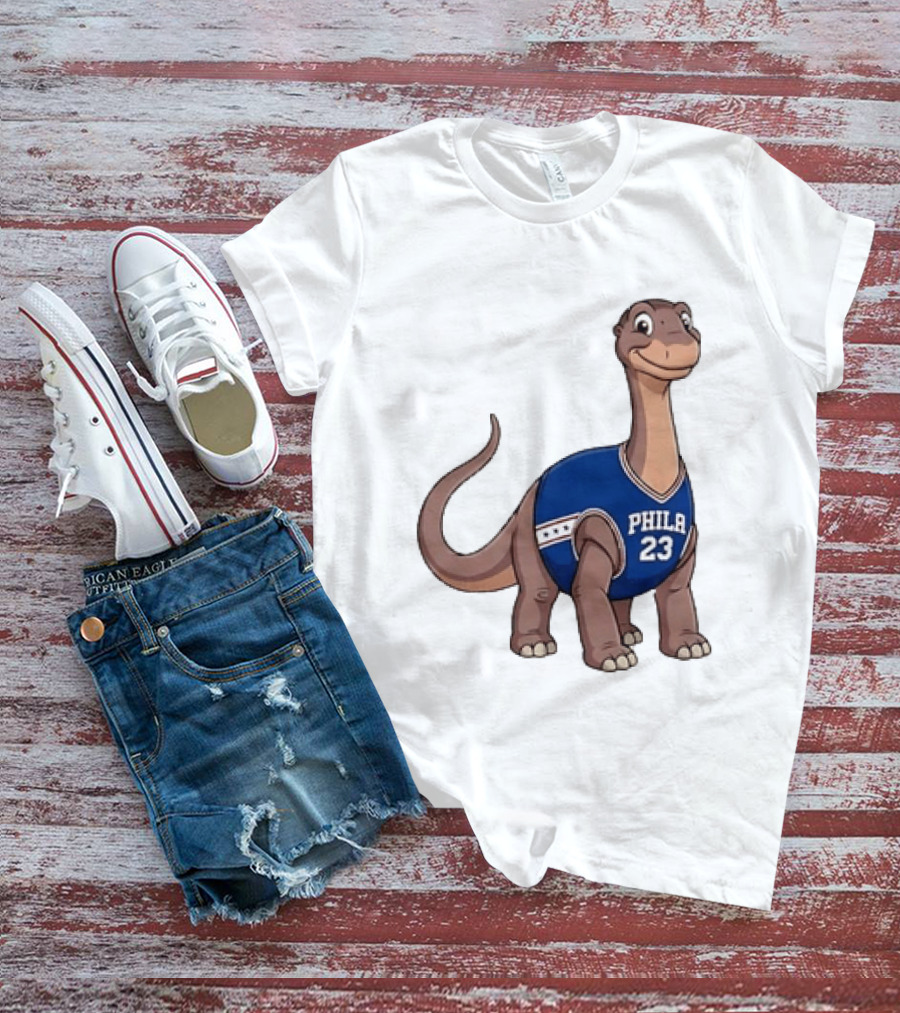 Phila 23 Dinosaur In Philadelphia 76ers Basketball Jersey T-Shirt