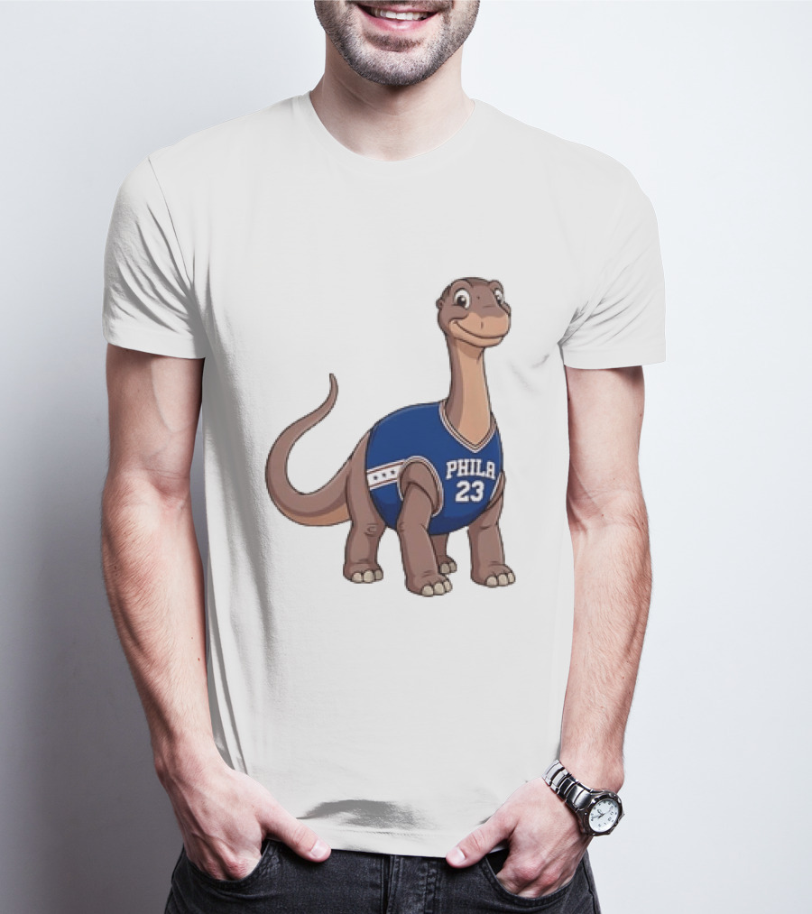 Phila 23 Dinosaur In Philadelphia 76ers Basketball Jersey T-Shirt