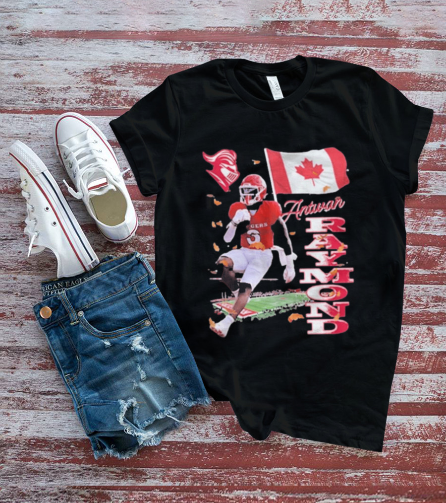 Antwan Raymond Rutgers Scarlet Knights Canadian Flag Football T-Shirt