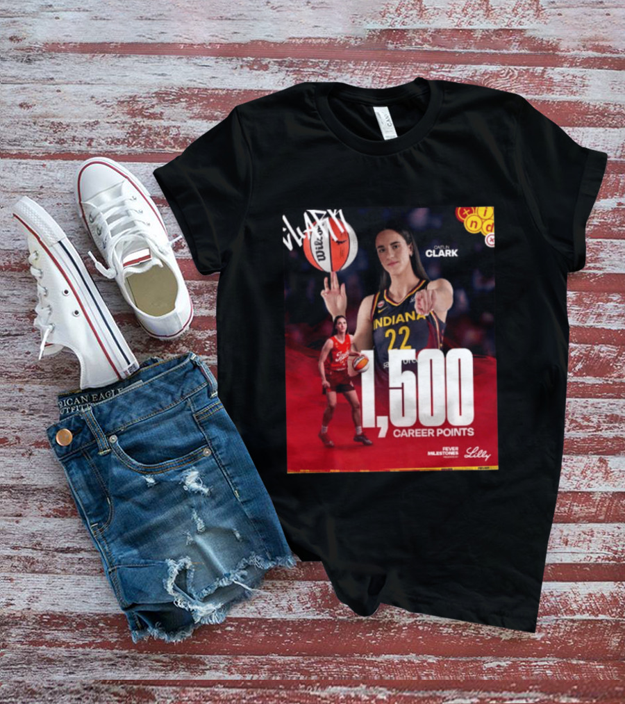 Caitlin Clark Indiana Fever 1500 Career Points Milestone Celebration WNBA Fever Milestones T-Shirt