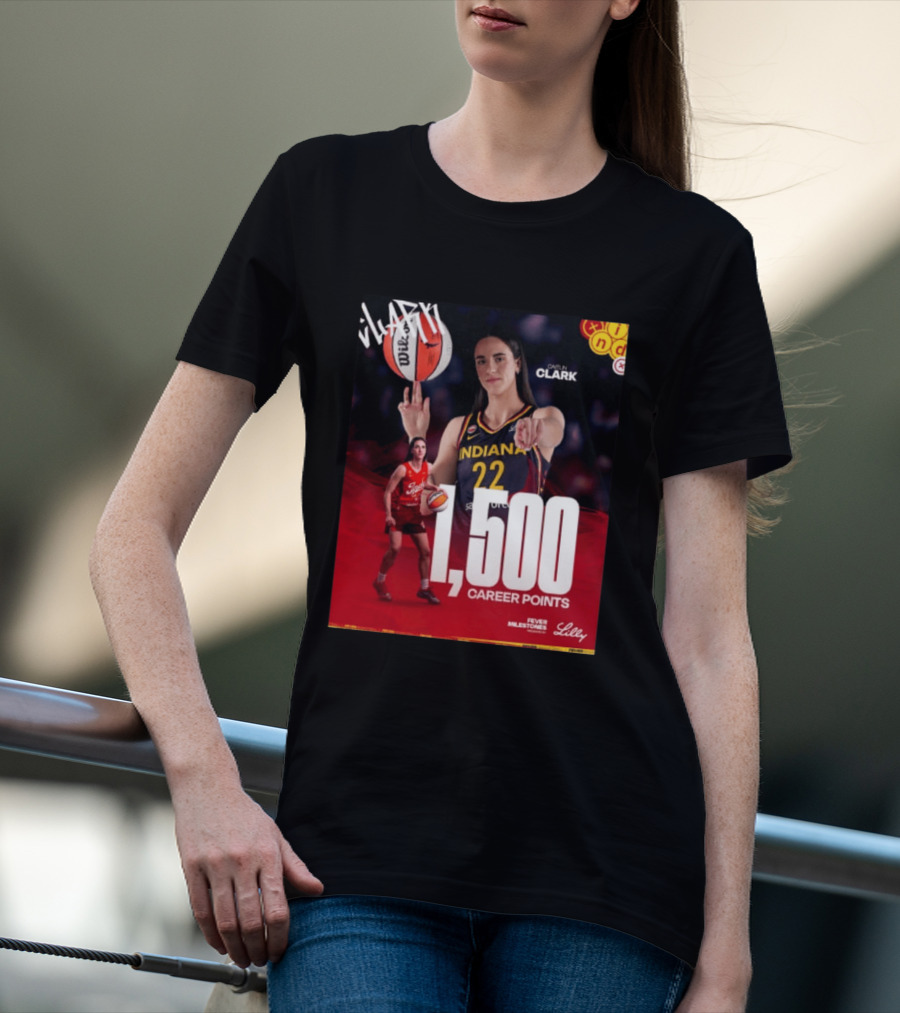 Caitlin Clark Indiana Fever 1500 Career Points Milestone Celebration WNBA Fever Milestones T-Shirt