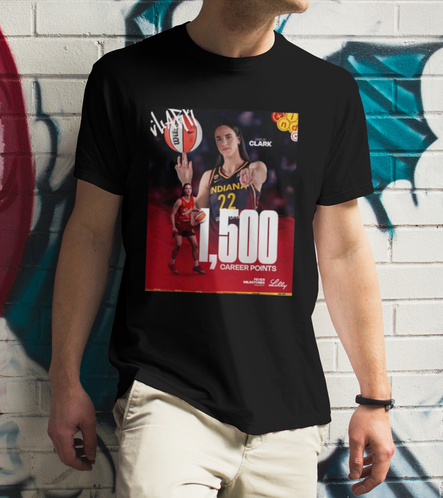 Caitlin Clark Indiana Fever 1500 Career Points Milestone Celebration WNBA Fever Milestones T-Shirt