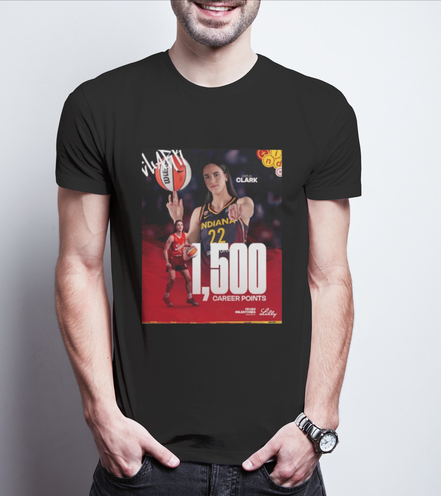 Caitlin Clark Indiana Fever 1500 Career Points Milestone Celebration WNBA Fever Milestones T-Shirt