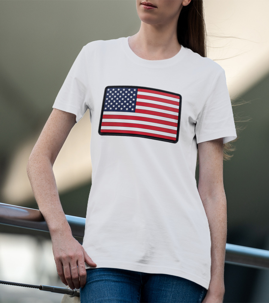 Dan Cevette American Flag Hat United States Stars And Stripes T-Shirt