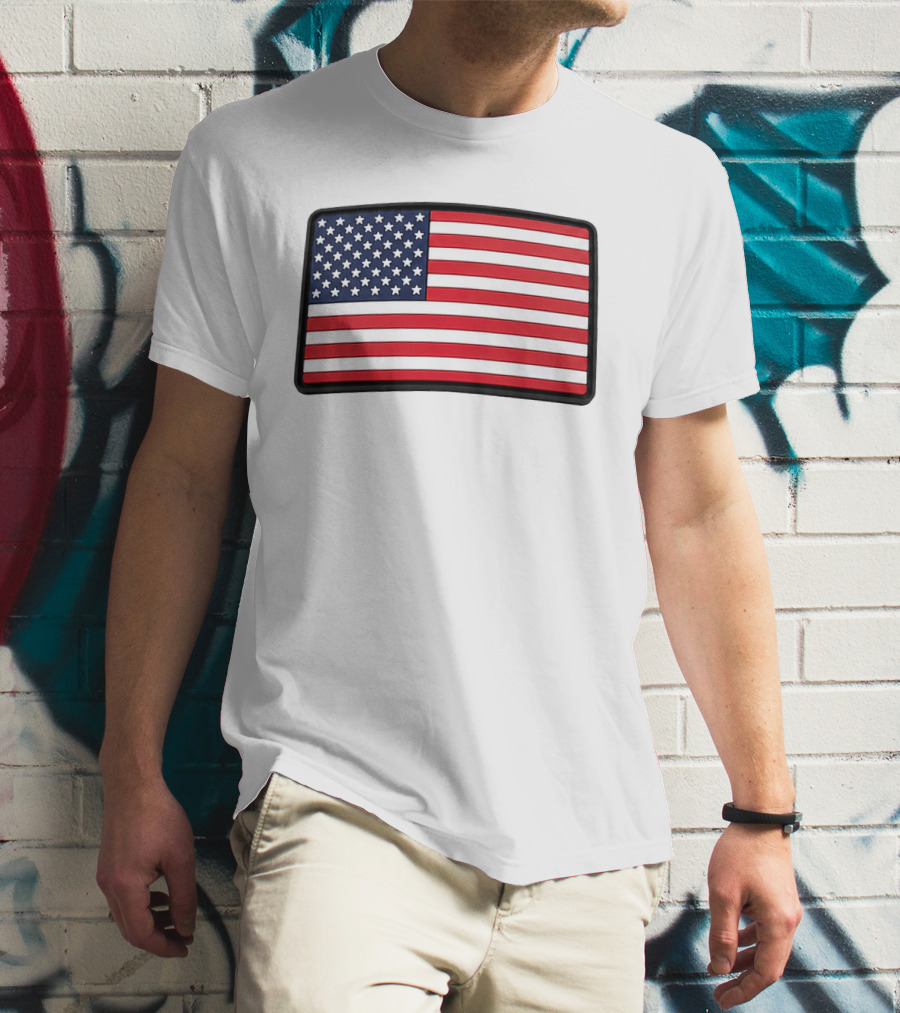 Dan Cevette American Flag Hat United States Stars And Stripes T-Shirt