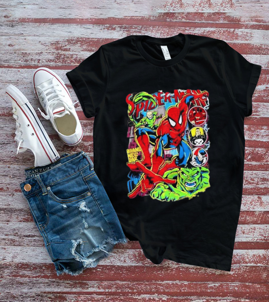 Spider Man Marvel Hulk Punisher Scorpion Ninja Brand New Day T-Shirt