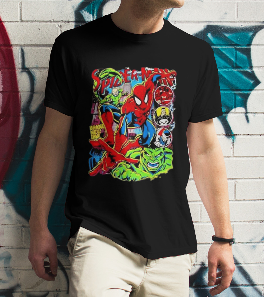 Spider Man Marvel Hulk Punisher Scorpion Ninja Brand New Day T-Shirt