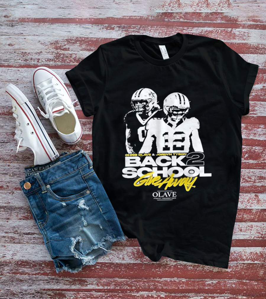 Chris Olave Jordyn Tyson Back 2 School Give Away Olave Connections T-Shirt