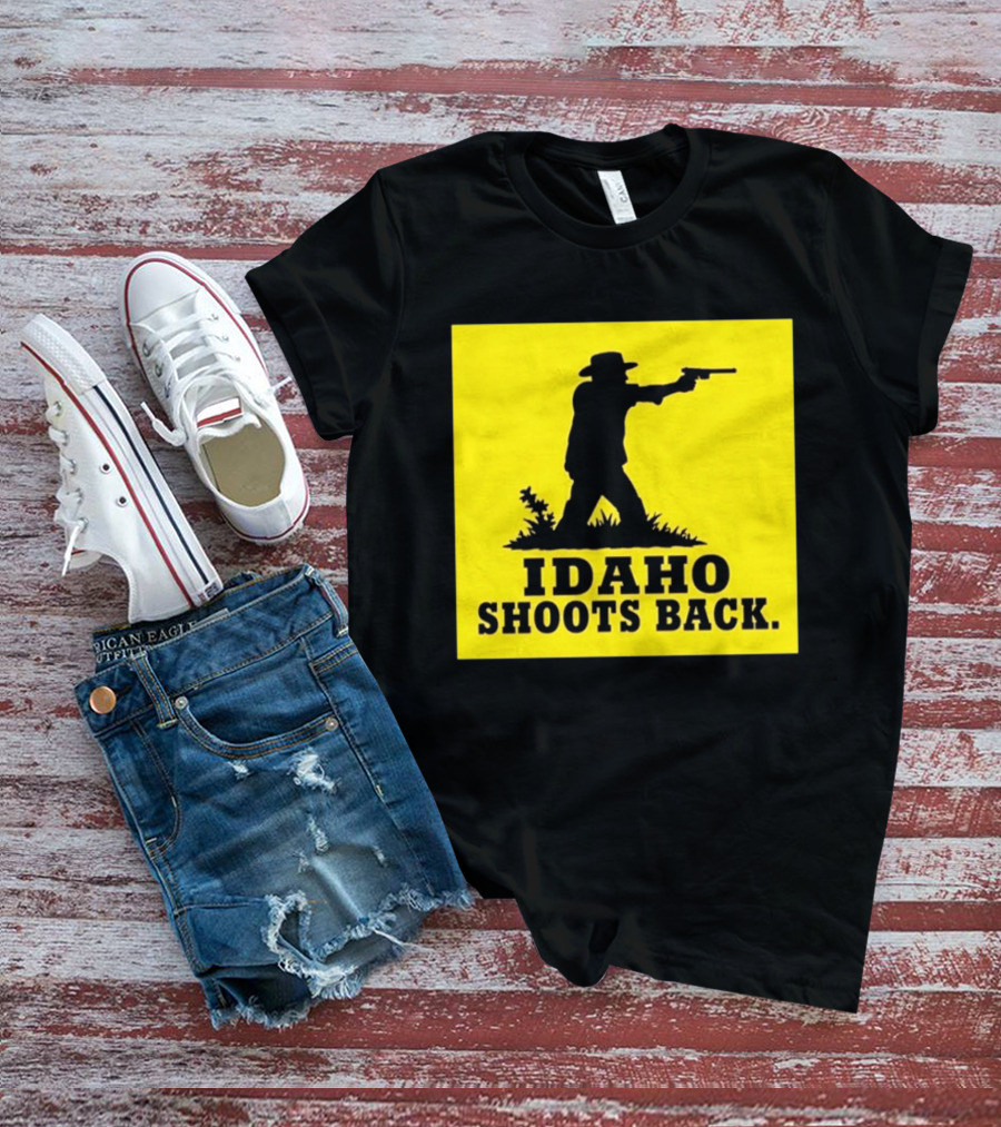 Idaho Shoots Back Cowboy Silhouette Retro Humor T-Shirt