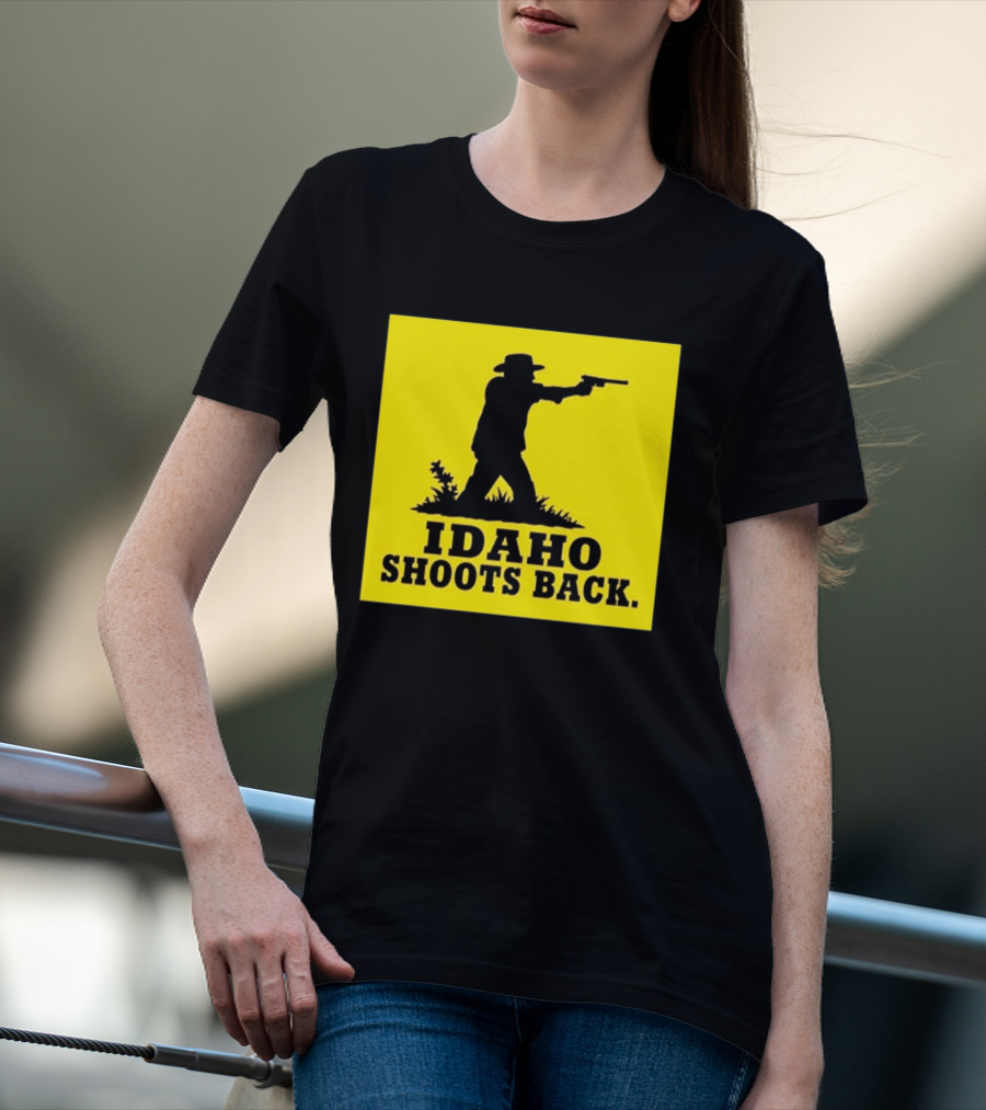 Idaho Shoots Back Cowboy Silhouette Retro Humor T-Shirt