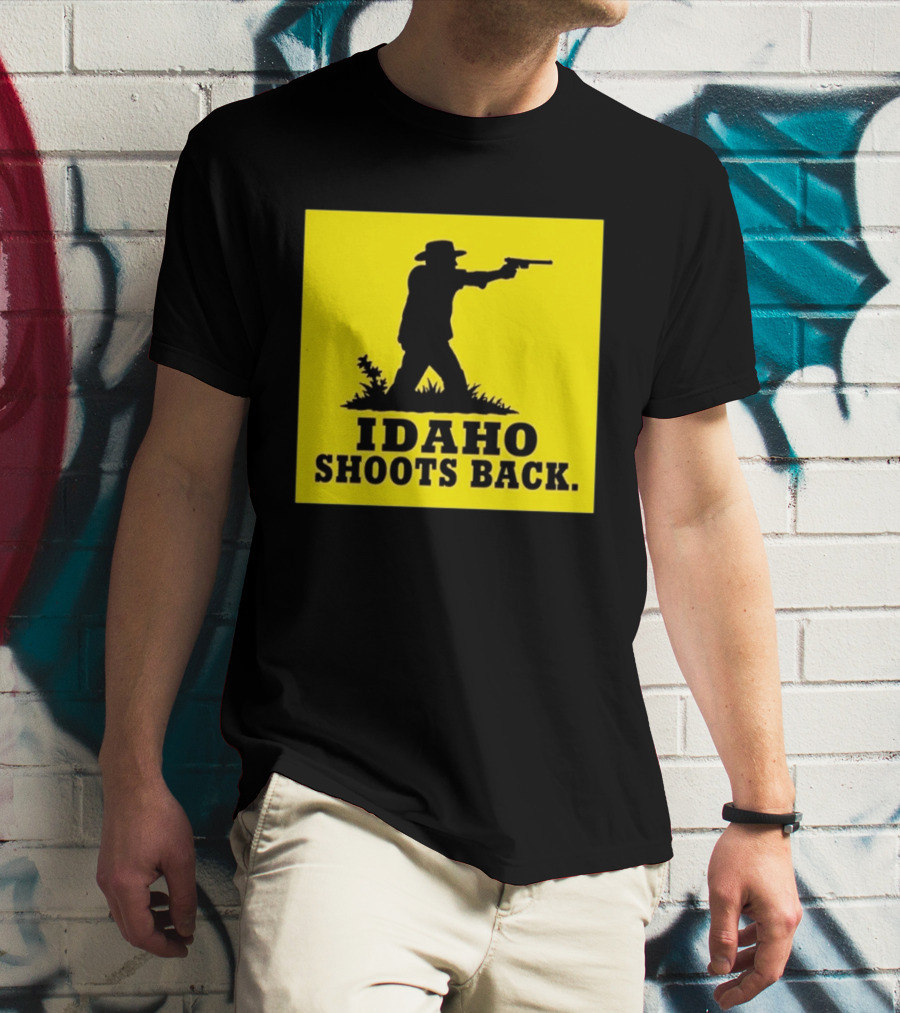 Idaho Shoots Back Cowboy Silhouette Retro Humor T-Shirt