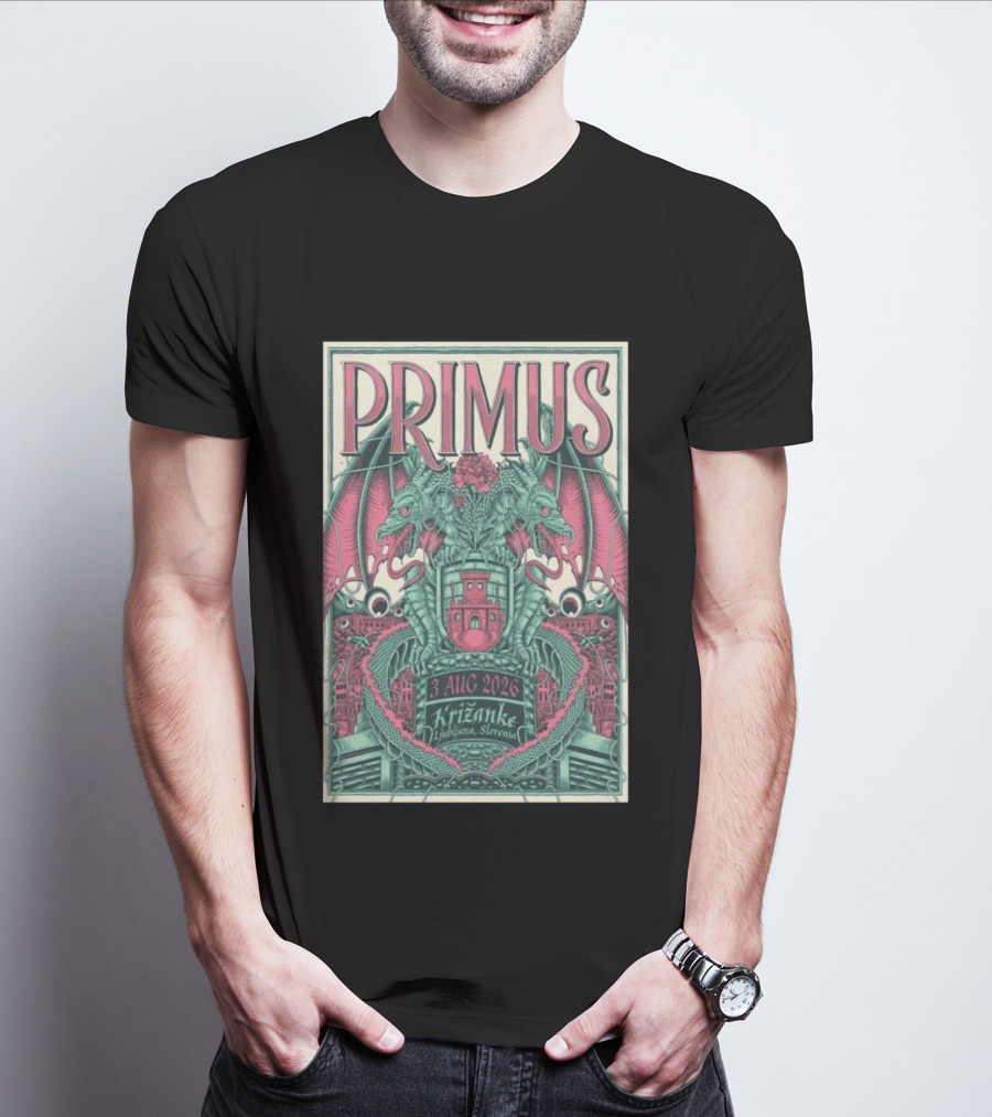 Primus Ljubljana Križanke Concert 3 Aug 2026 Double Dragon T-Shirt